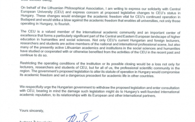 Paskelbta LFD pozicija dėl Vengrijos valdžios veiksmų Centrinės Europos Universiteto atžvilgiu